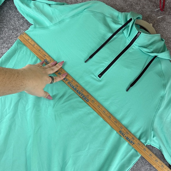 Swannies Long Sleeve Hooded 1/4 Zip Golf Jacket Blue Green Mens L Tullamore Dew - Picture 3 of 9